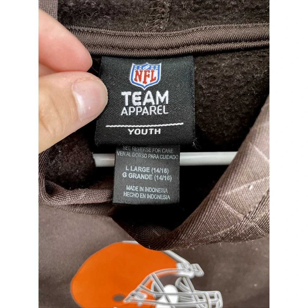 NFL Team Apparel Youth‎ Hoodie Large Cleveland Browns Sweatshirt Pullover
